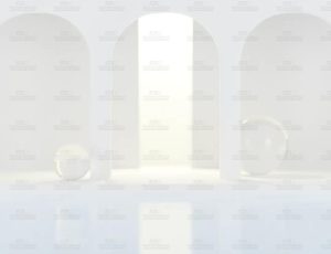 白色柱子和水池Blend项目源文件