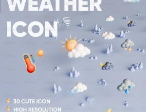 天气3d图标Blend模型