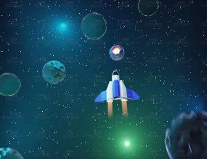 星舰与小行星动画场景Blend项目源文件