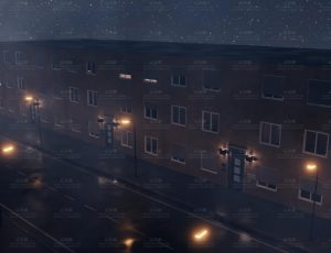 有建筑物的街道夜晚Blend项目源文件