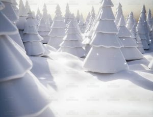 带有动画雪的风格化冷杉森林Blend项目源文件