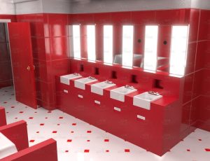 红色装修风格厕所Blend项目源文件