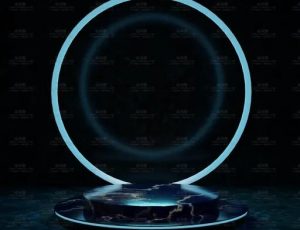 青色霓虹大理石展示台Blend项目源文件