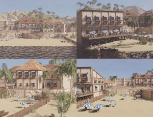 海洋度假区场景Blend项目源文件