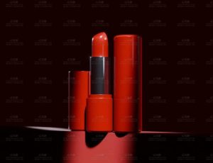 深色背景的红色口红场景Blend项目源文件