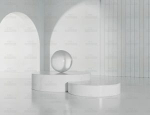 带弧形和条形墙的圆形展台Blend项目源文件