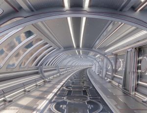 未来太空科幻走廊通道Blend工程源文件