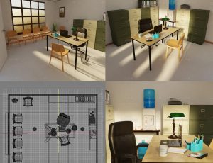 老式小办公室Blend工程源文件