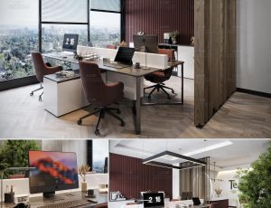 小型而现代化的办公室Blend工程源文件