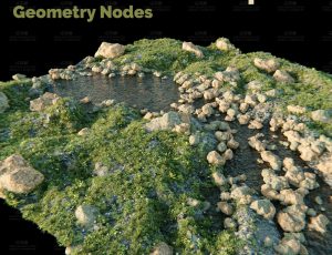 带河流的模块化参数调节景观Blend工程源文件
