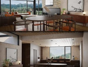 树林别墅客厅室内Blend工程源文件