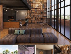 古色古香的棕色和绿色公寓Blend工程源文件