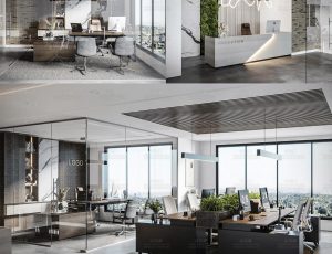 现代办公室全套空间Blend工程源文件
