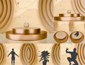 黄色金属展台Blend工程源文件