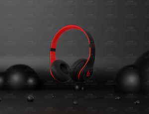 黑色耳机场景Blend工程源文件