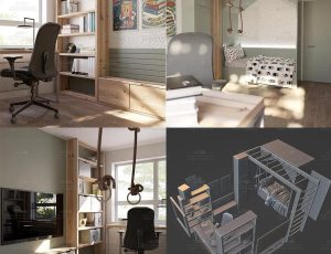 客厅卧室小场景Blend工程源文件