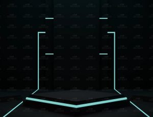 黑色和青色霓虹灯舞台Blend工程源文件