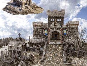 中世纪小城堡场景Blend工程源文件