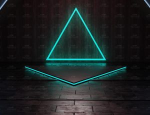 黑色青色霓虹灯舞台Blender工程源文件