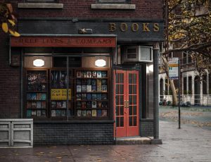 傍晚书店街道Blender工程源文件