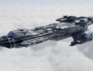 超级航空母舰宇宙科技大飞船（带内饰空间）Blend模型