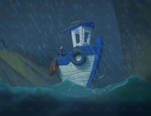 卡通版老人与海动画场景Blend工程源文件