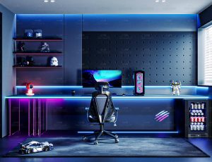 霓虹灯风格电竞主播电脑房Blend工程源文件