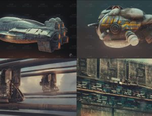 4款科幻宇宙飞船场景Blend工程源文件