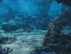 电影级科幻深海故障潜水艇高细节动画3DMAX场景