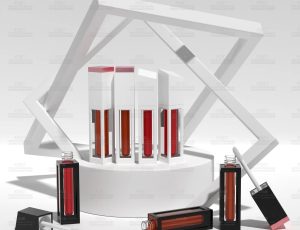 简洁白色展示化妆品口红场景Blend工程源文件