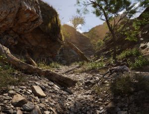 影视级高精度峡谷树林场景Blend工程源文件