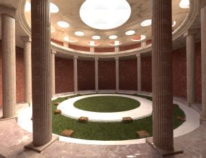 古代罗马圆柱建筑室内Blend工程源文件