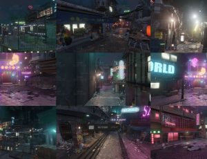 赛博后巷街道场景Blend工程源文件