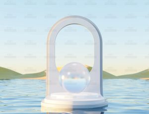 海洋场景中的几何讲台Blend工程源文件