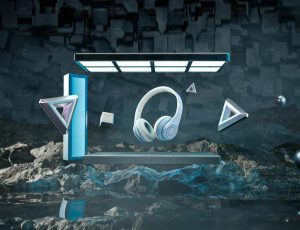 Beats耳机科幻风格场景Blend工程源文件