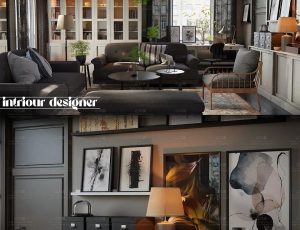 时尚氛围客厅场景Blend工程源文件