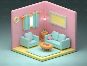 low poly低多边形卡通场景133-Blender工程源文件