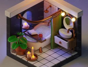 low poly低多边形卡通场景135-Blender工程源文件