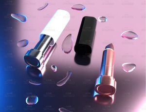 带液滴的口红场景Blend工程源文件