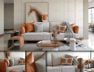 时尚简约通透的客厅场景Blend工程源文件