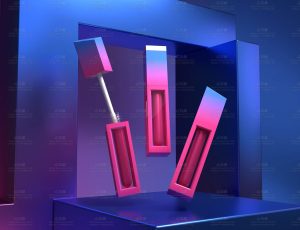 液体唇膏粉色和蓝色主题Blend工程源文件