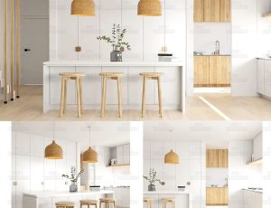 白色简约厨房场景Blend工程源文件