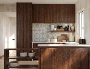 木质装修风格厨房Blend工程源文件