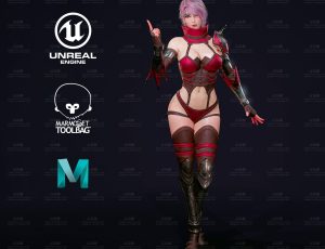 R2 Studio高精度女忍者战士Blend模型