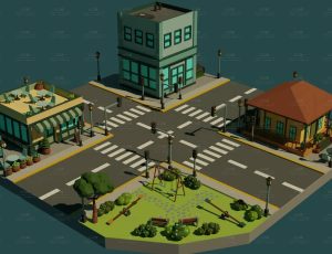 low poly低多边形卡通场景139-Blender工程源文件