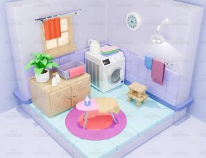 low poly低多边形卡通场景140-Blender工程源文件