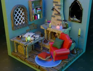 low poly低多边形卡通场景138-Blender工程源文件