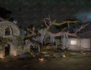 破旧森林小木屋场景Blend工程源文件