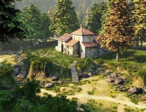 大树林的房子场景Blend工程源文件