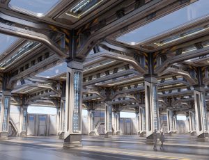 大型高级科幻车库Blend工程源文件